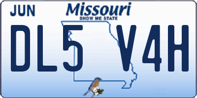 MO license plate DL5V4H
