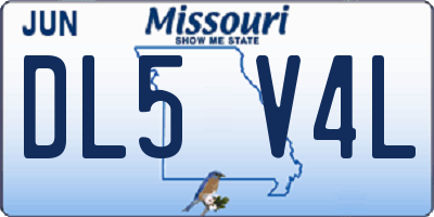 MO license plate DL5V4L