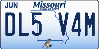 MO license plate DL5V4M