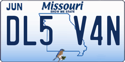 MO license plate DL5V4N