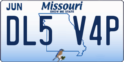 MO license plate DL5V4P
