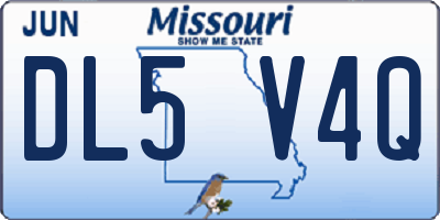 MO license plate DL5V4Q