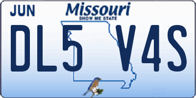 MO license plate DL5V4S