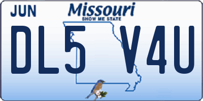 MO license plate DL5V4U
