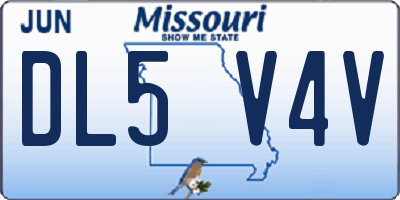 MO license plate DL5V4V
