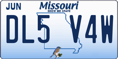 MO license plate DL5V4W
