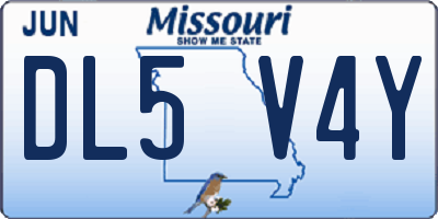 MO license plate DL5V4Y