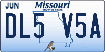 MO license plate DL5V5A