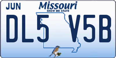 MO license plate DL5V5B