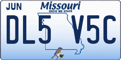MO license plate DL5V5C