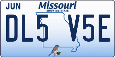 MO license plate DL5V5E