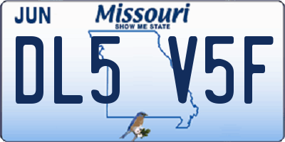 MO license plate DL5V5F