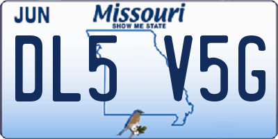 MO license plate DL5V5G