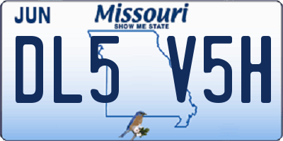 MO license plate DL5V5H