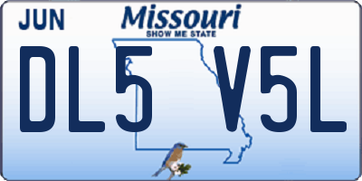 MO license plate DL5V5L