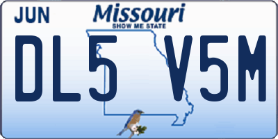 MO license plate DL5V5M
