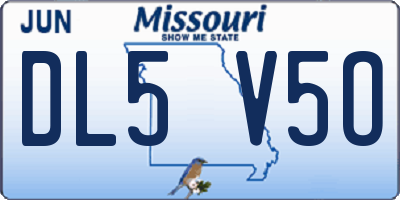 MO license plate DL5V5O