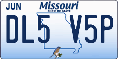 MO license plate DL5V5P