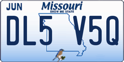 MO license plate DL5V5Q