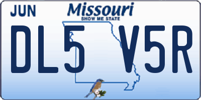 MO license plate DL5V5R