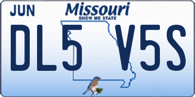 MO license plate DL5V5S