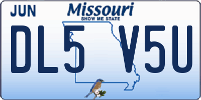 MO license plate DL5V5U