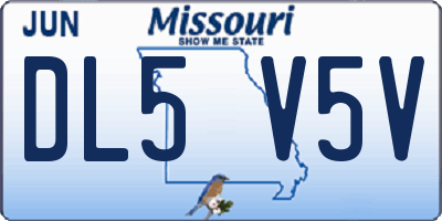 MO license plate DL5V5V