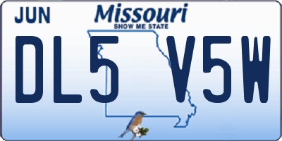 MO license plate DL5V5W