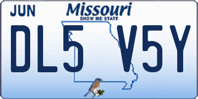 MO license plate DL5V5Y