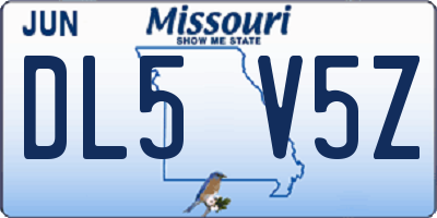 MO license plate DL5V5Z