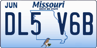 MO license plate DL5V6B