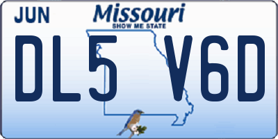 MO license plate DL5V6D