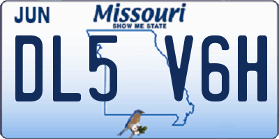 MO license plate DL5V6H