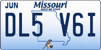 MO license plate DL5V6I