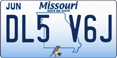 MO license plate DL5V6J