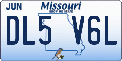 MO license plate DL5V6L