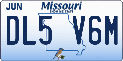 MO license plate DL5V6M