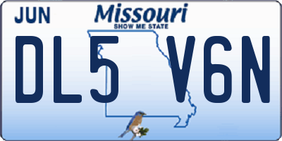 MO license plate DL5V6N