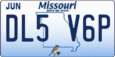 MO license plate DL5V6P