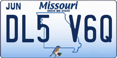 MO license plate DL5V6Q
