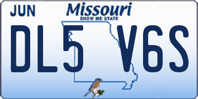 MO license plate DL5V6S