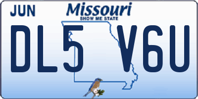 MO license plate DL5V6U