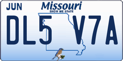 MO license plate DL5V7A