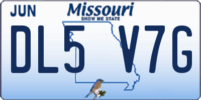 MO license plate DL5V7G