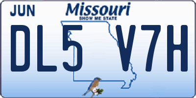 MO license plate DL5V7H