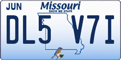 MO license plate DL5V7I