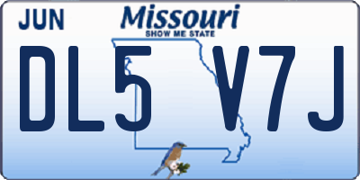 MO license plate DL5V7J