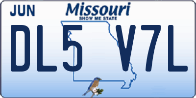 MO license plate DL5V7L