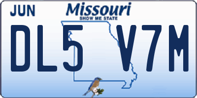 MO license plate DL5V7M