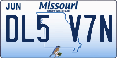MO license plate DL5V7N